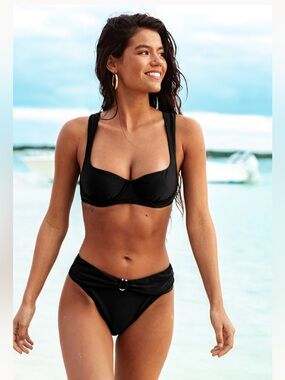 NWT CUPSHE Coconut Kiss Black Bikini